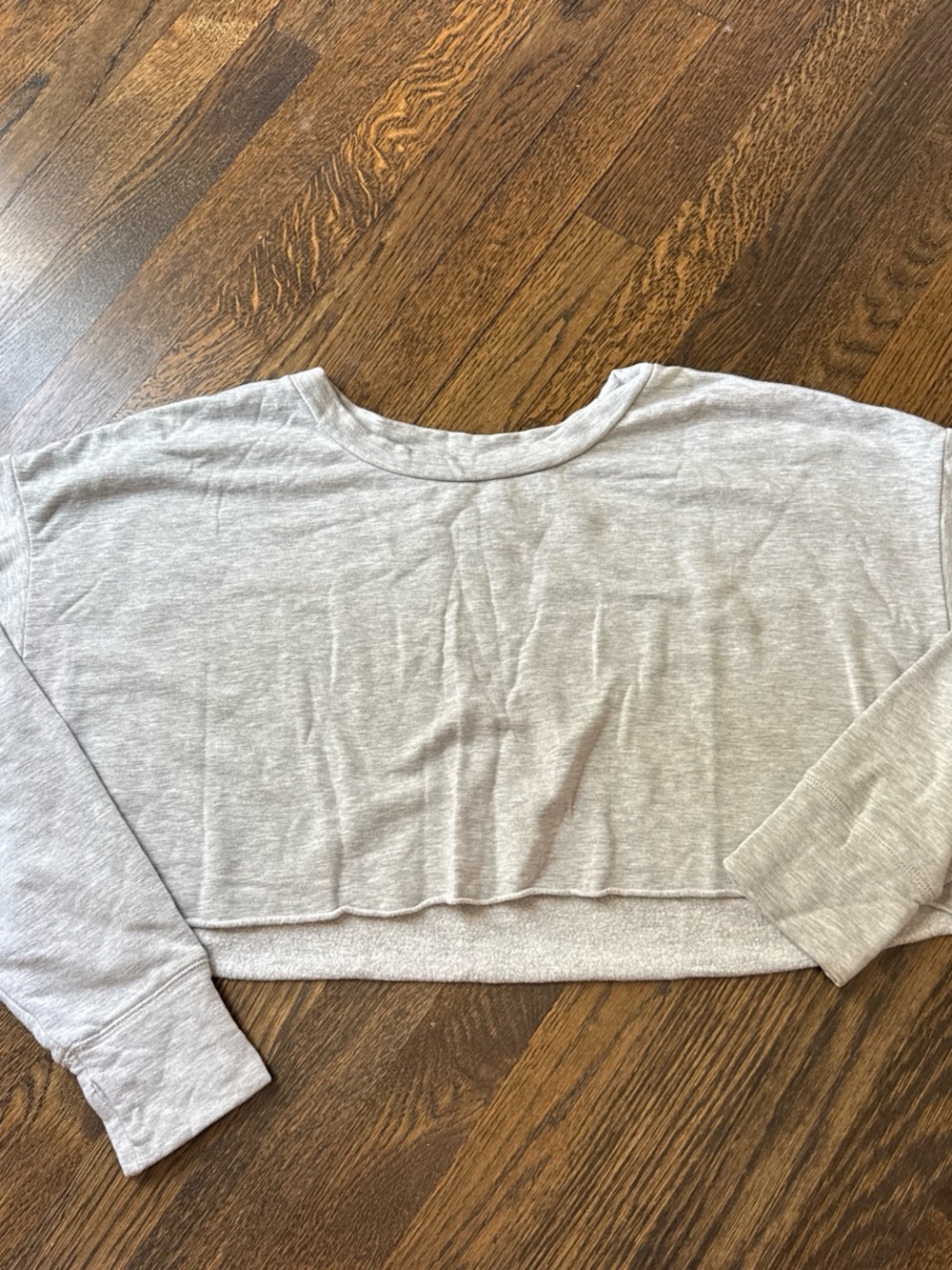 aerie / offline Heather Light Gray Cropped Long-Sleeve Top